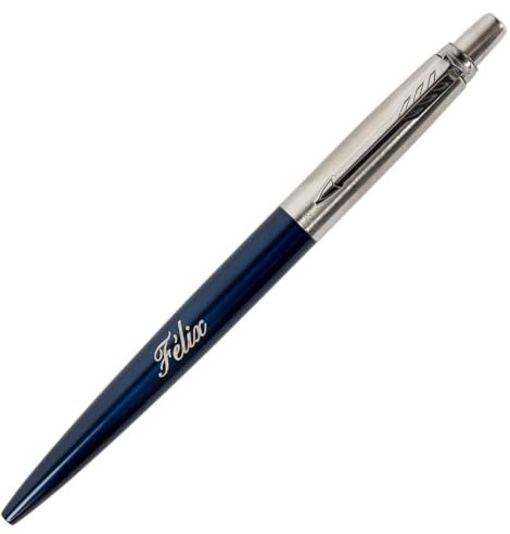 Ocadeau Stylo bille crée à partir d'un stylo Parker Jotter bleu avec gravure texte – Stylo Jotter Core bleu roi personnalisable