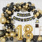 Dargds Deko 18. Geburtstag Junge Mädchen,18 Geburtstag Deko Mädchen Schwarzes Gold,Geburtstagsdeko 18 mit Luftballons 18. Geburtstag, Konfetti Luftballons Schwarzes Gold,Happy Birthday Girlande