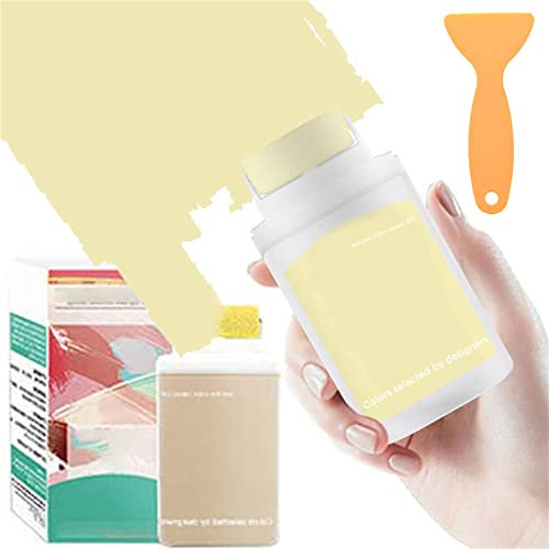 Wandreparatur-Rollbürste mit Wandreparaturpaste, Schnell Trocknende Wandreparaturpaste, Wandreparaturpaste mit Roller, Wall Repair Paste Roller, Wandreparatur Creme, Rolling Brush Latex Paint (Gelb)