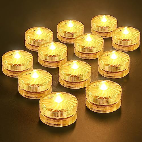 Bougies chauffe-plat à LED sans flamme, mini lumière sous-marine, 100 heures de lumières LED pour bassin, piscine, aquarium, vase, baignoire, spa, fête, festival