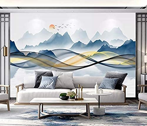 Photo Wallpaper Self-Adhesive Mural 3D Mountains Flowing Clouds Natural Beautiful Scenery Wall Photo Art Wall Posters Wall Stickers for Living Room Tv Sofa Theme Hotel Luxury Co 140 (W) x 70 (H) cm