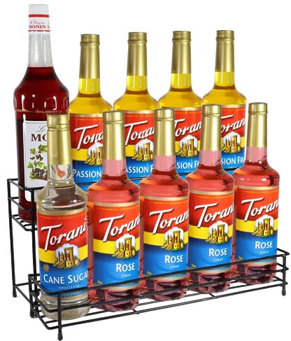 QUALLON 10 Flaschen Kapazität Kaffee Sirup Organizer Kaffee Sirup Ständer Regal für Kaffee Bar