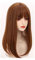 SAFWEL Unsichtbare Echthaar-Topper für Frauen, Clip-in-Topper mit Pony, Fransen, glattes Haar für Haarvolumen, täglicher Gebrauch (Rot, 50 cm)