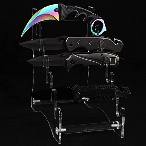 Transparent Knife Display - 2D Acrylic Table Knife Stand | Transparent Knife Holder, Cutlery Holder for Countertop, Knife Display for Organizing and Storing