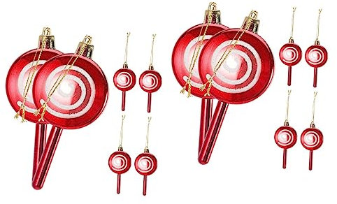 ABOOFAN 12stücke Teiliges Weihnachtsbaum Anhänger Lutscher-Form Bunte Zuckerstangen Dekoration Für Festliche Für Weihnachtsbaum Und Party-Dekoration