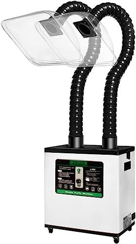 XARONF Solder Fume Extractor Mobile Welding Smoking Machine Welding Smoke Absorber Air Purifier 4 Stage HEPA Filter For Nail Salon And Soldering (Color : Dual Station, Size : A)