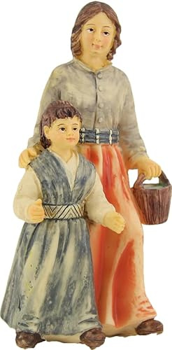 FADEDA Magd mit Kind/Höhe:10 cm/handbemalt/detailgetreue Krippen Figuren - Weihnachten Tisch Dekoration Krippe Zubehör