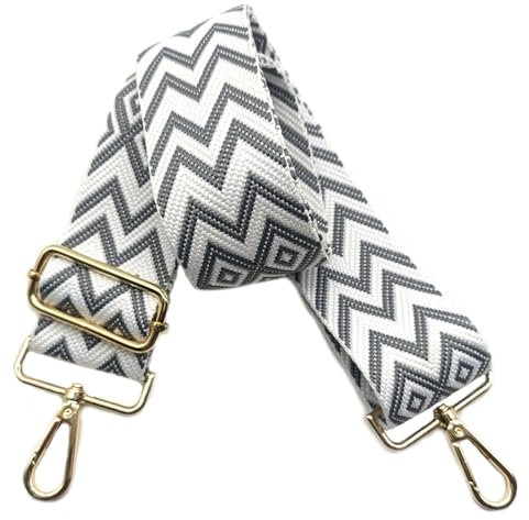 5cm Taschengurte Breit, Verstellbarer Schultergurt für Tasche, Taschengurte zum Wechseln Goldener Karabiner Umhängegurt, Schulterriemen fur Damen Handtaschen Crossbody DIY Zubehör (Grau)