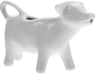 Moxeupon Jarra De Leche Jarra De Crema De Vaca De Porcelana Jarra De Leche De Dibujos Animados Resistente Al Calor En Forma De Vaca Dispensador De Bebidas Dispensador De Crema De Café