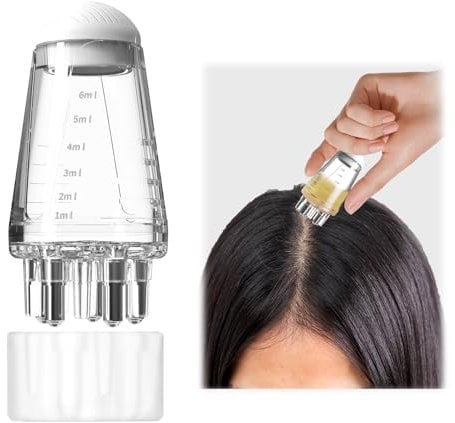 Hair Oil Applicator Bottle| 6ml Hair Massage Comb with Roller Ball| Portable Root Comb Applicator Bottle for Hair| Hair Scalp Applicator| Liquid Dispenser for Enhanced Hair Growth & Scalp Health (1)
