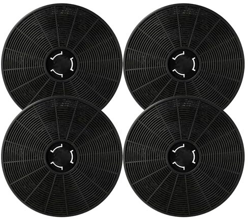 vhbw 4x filtro a carboni attivi sostituisce Klarstein 10035386 per cappe aspiranti - 16 cm