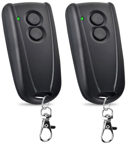 2 Piezas Mando de Garaje Universal, Mando Puerta Garaje Mando 433mhz Mandos Puertas Automaticas Copiadora de Llaves Clonación de Plástico Inalámbrico Control Remoto Mando a Distancia del Llavero