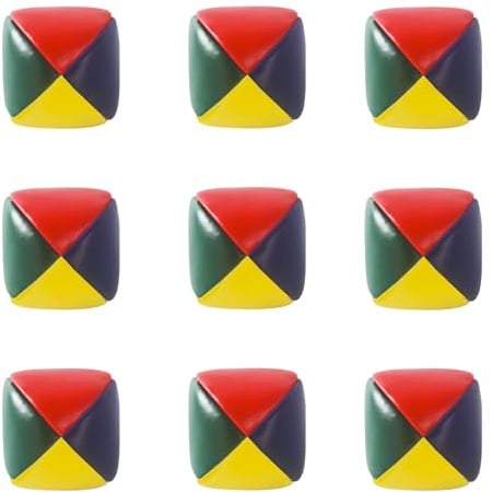 HIUOUIH Jonglierbälle 9 Stück Juggling Balls 6.5 cm Mehrfarbig Jonglierbälle Kinder Jonglieren Bälle Ideal für Profis & Anfänger