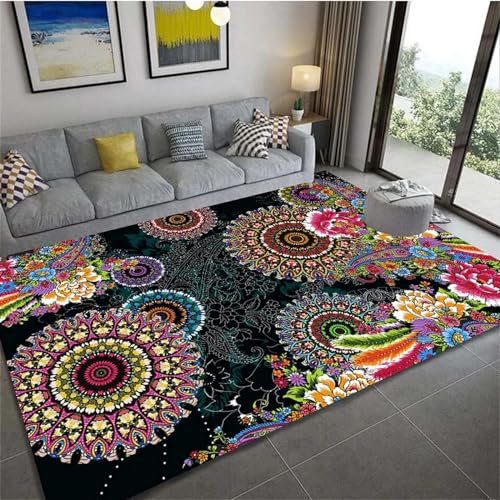 3D Gedruckter Teppich Rutschfester Teppich Für Wohnzimmer Schlafzimmer Bodenmatte Outdoor-Teppich Geburtstagsgeschenk Blume Pflanze Pfingstrose Rose Blume 120 X 160 cm Teppiche for Wohnzimme -9W1E/M4