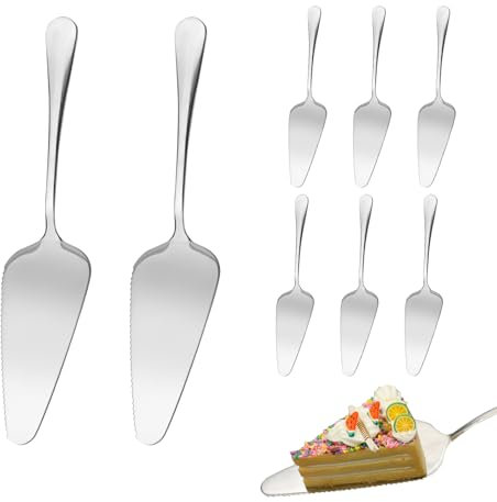 JOCAHULFX 8 Piezas Pala Tarta, Corta Tartas, Cucharas para Tartas de Acero Inoxidable, Servidor de Pasteles para Servir Tartas, Pala de Acero Inoxidable con Bordes Dentados para Pastel Pizza Fiestas
