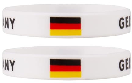 2 PC Fan-Silikon Armbänder für EM 2024 Deutschland Fanartikel, Schwarz-Rot-Gold Fussball Fan-Armband zur Europameisterschaft 2024, Sport-Souvenir Fanarmband für Männer und Frauen