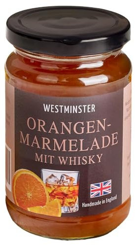 Westminster | Orangen-Marmelade mit Whisky | Traditionell englisches Rezept | Sevilla Orangen und Whisky | 340 g Glas