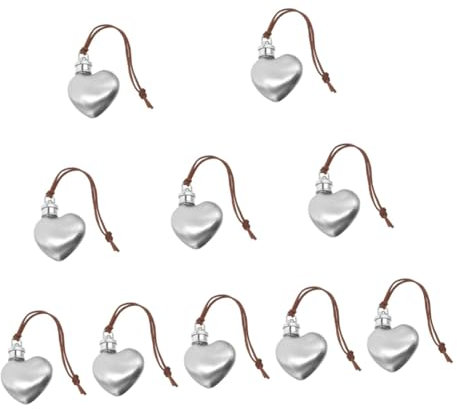 Cabilock 10 Unidades De Suministro De Camping A Prueba De Fugas Petaca Con Forma De Corazón Taza Y Tapa De Mini Botella De Bolsillo Vasos De Margarita Llavero De Frasco De