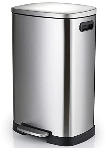 CUISGOR Papelera Pedal Tipo de Acero Inoxidable Flip Basura Puede Puede DE Pueblo DE Papa DE Papa DE PUBLICA DE Oficina DE PUBLICACIÓN Cabra DE RESIDUOS Capacidad 50 litros Botes de Basura