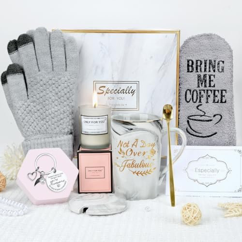 Taza De Café Cerámica 12oz para Mujer - Regalo Original con Calcetines y Guantes, Idea Divertida Gris para Esposa, Mamá, Hermana, Tía, Amigas