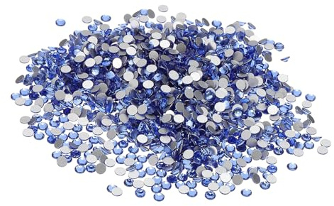 PATIKIL SS16/1440Stk. Glas Diamante Strass, Kristallglas Flache Rückseite Strass Runde Kristall Kunst Edelsteine Diamant Dekor für Nagelkunst Handwerk Kleidung DIY Make-up, Hellblau