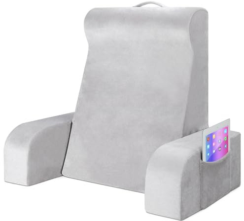 Reading Pillow for Bed Adult, Extra Large Bed Rest Pillow with Detachable Arm Back Support