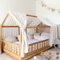 lilimaus Hausbett Himmel [in 12 Farben] Betthimmel Hausbett aus 100% Baumwolle Musselin - Stoffhimmel für Hausbett Deko Mädchen & Jungen - Himmel für Hausbett Kinder - Bett Vorhang Kinderbett