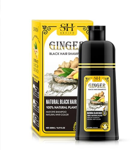 Black Hair Dye Shampoo - Sevich Instantly Black Hair Dye, Hair Strength Repair Conditioner, Grey Cover, Ingwerextrakt Repariert Gefärbte Haarschuppen 500ml
