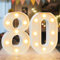 Ledido Light Up Numbers Sign Cool & Warm Number LED Lights, 80th Birthday Gift Marquee Numbers Lights for Girls Boys Party Wedding Anniversary Home Bedroom Table Wall Light Decor 8.8 Inch, Number 80