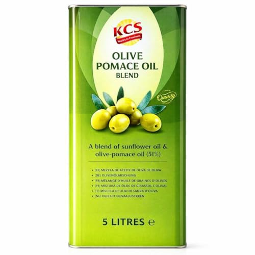 KCS Olive Pomace Oil 5 Litre – Light & Neutral Flavour | Ideal for Cooking, Frying & Baking | High Smoke Point | Rich in Healthy Fats | Suitable for Everyday Use