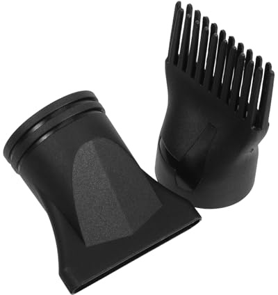 Beccuccio Phon Chioma Stretto Nero 2 Pezzi Plastico | Riduce L’effetto Crespo, Distribuzione Uniforme del Calore, per Casa e Styling Quotidiano