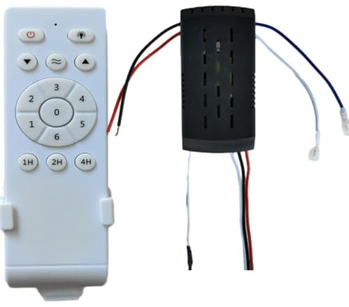 Mando a Distancia para Ventilador de Techo, con 6 ajustes Diferentes de Velocidad del Ventilador, monitoreo de batería para Sala de Estar, para Hotel Ligero, cómodo reinicio