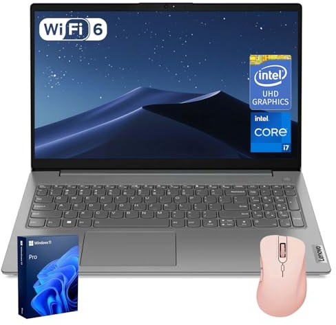 Lenovo Laptop V15 Business | 15.6 pulgadas FHD antirreflejos | Intel Core i7-13620H | 16GB RAM | SSD de 512GB | HDMI | teclado numérico | cámara web | Wi-Fi 6 | Windows 11 Pro | Paquete con mouse