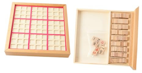 MILISTEN Holz Brettspiel für Pädagogisches Felder Sudoku für Interaktives Denkspiel Kreativität und Sicher und Langlebig