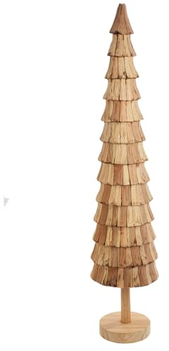 GILDE Dekoobjekt Objeto aus Holz - naturfarben - Tannenbaumform - Höhe 160cm x Ø 35cm - Weihnachtsdekoration