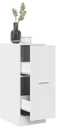 Mokuyary Apothekerschrank Weiß 30 x 41 x 77,5 cm Holzwerkstoff, Kommode mit Schublade, Küchenschrank Aufbewahrungsschrank Beistellschrank für Wohnzimmer, Flur, Küche A