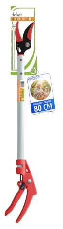 Sicignano Forbici a Manico Lungo per Raccolta Frutta e Asparagi, Alluminio e Acciaio, 80 cm, Testa Orientabile 180°