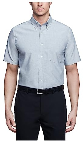 Van Heusen Men's Men's Short Sleeve Oxford Dress Shirt Dress Shirt (Pack of 1)