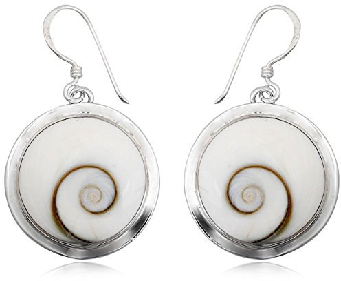 EYS JEWELRY Ohrhänger Damen rund 925 Sterling Silber Shiva Auge Muschel weiß Damen-Ohrringe