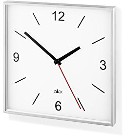 ZACK 60053 SILLAR Wanduhr, Edelstahl matt, 26.0 x 26.0 x 4.1 cm