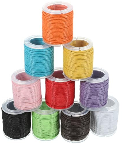 ROSENICE Waxed Cotton Cord String Jewelry Beading Thread 10M x 1MM - 10 Pieces