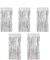 Kioneer Metallic Tinsel Curtains - Silver 5 Packs, 3 ft x 10 ft, Large Foil Fringe for Photo Backdrop, Door, Wall, Window, Party, Christmas Decoration