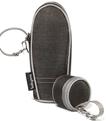 BabyOno Isoliertasche + Schnullertäschchen/Thermobox Flaschenwärmer 7319 (Schwarz/Grau)