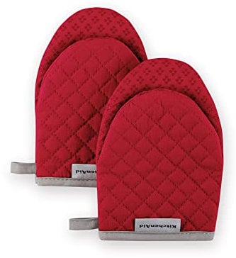 KitchenAid Asteroid Mini Oven Mitt Set, 5.5x8, Fire Red, 2 Piece
