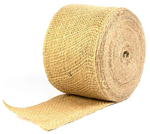 mgc24 Jute-Wickelband, Vintage-Dekoband, Natur, 10 cm x 100 m | Sackleinen aus Jute, Geschenkband und Dekoband, Hochzeitsdeko, Geschenkverpackung, Handwerk, Basteln und DIY, Burlap-Band