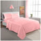 Luxury Flannel Plain Super King Sheet Wrinkle Free Flat Bedding Super Soft Bed Top Breathable Hypoallergneic Bed Sheets, Pink
