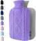 Wärmflasche mit Bezug – Weicher Premium Strickbezug – 1,8l groß Wärmeflasche, Wärmflasche Kinder, Bettflasche für Erwachsene für Kuschelige Nächte und Schmerzlinderung - Violett