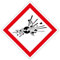 Aufkleber Warnzeichen GHS 01 „Explosionsgefahr/Explosive Stoffe“ GHS-Gefahrensymbol Folie selbstklebend, quadratisch | 5-20cm Made in Germany, Größen Name: 20x20cm