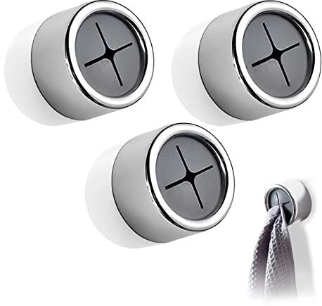 TUAKIMCE Türhandtuchhalter Küche Geschirrtuchhalter Premium Handtuchhalter Selbstklebend Handtuchhaken Handtuchhalter Selbstklebend Handtuchhalter ohne Bohren Handtuchklemme für Bad, Küche (3 Stück)