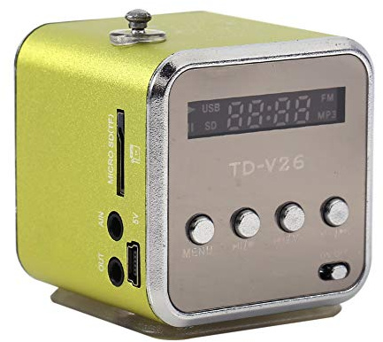 Lautsprecher-Musik-Player, tragbarer -Digital-Lautsprecher FM-Radio Stereo-PC Fashion Support TF-Karte und U-Disk(Grün)